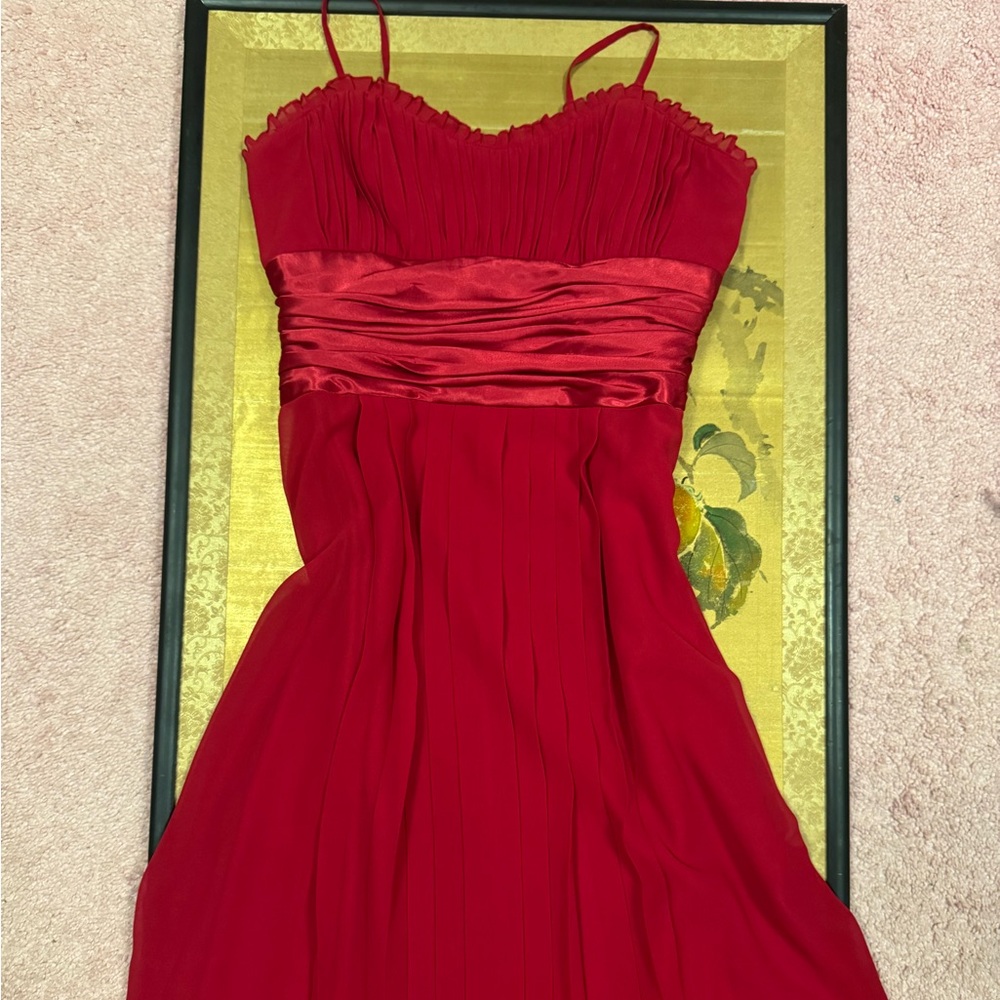 Democracy Red Sweetheart Ruched Mini Dress